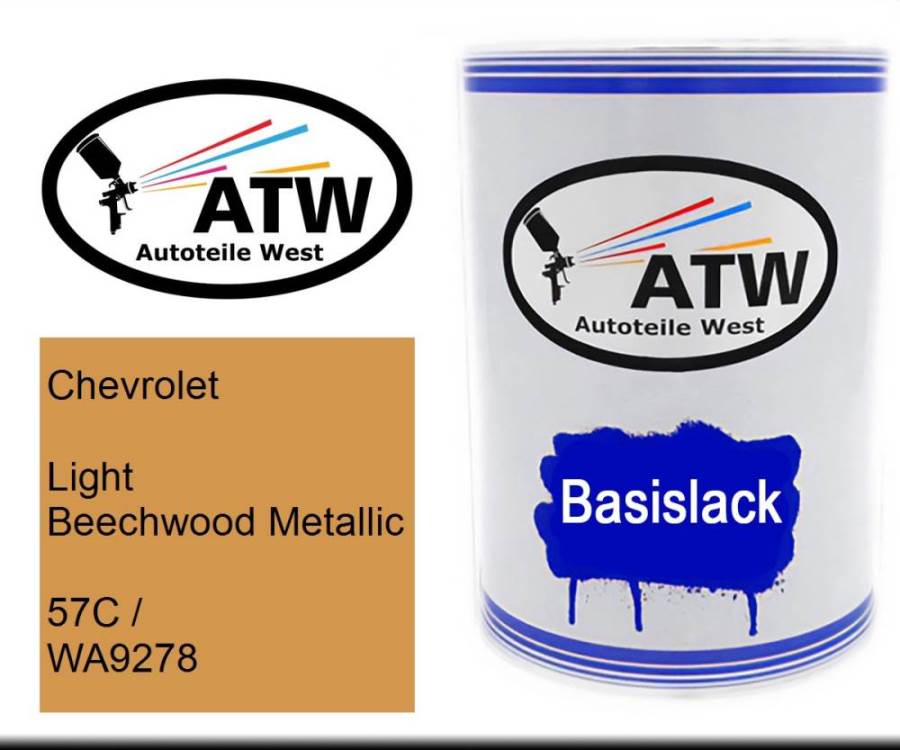 Chevrolet, Light Beechwood Metallic, 57C / WA9278: 500ml Lackdose, von ATW Autoteile West.